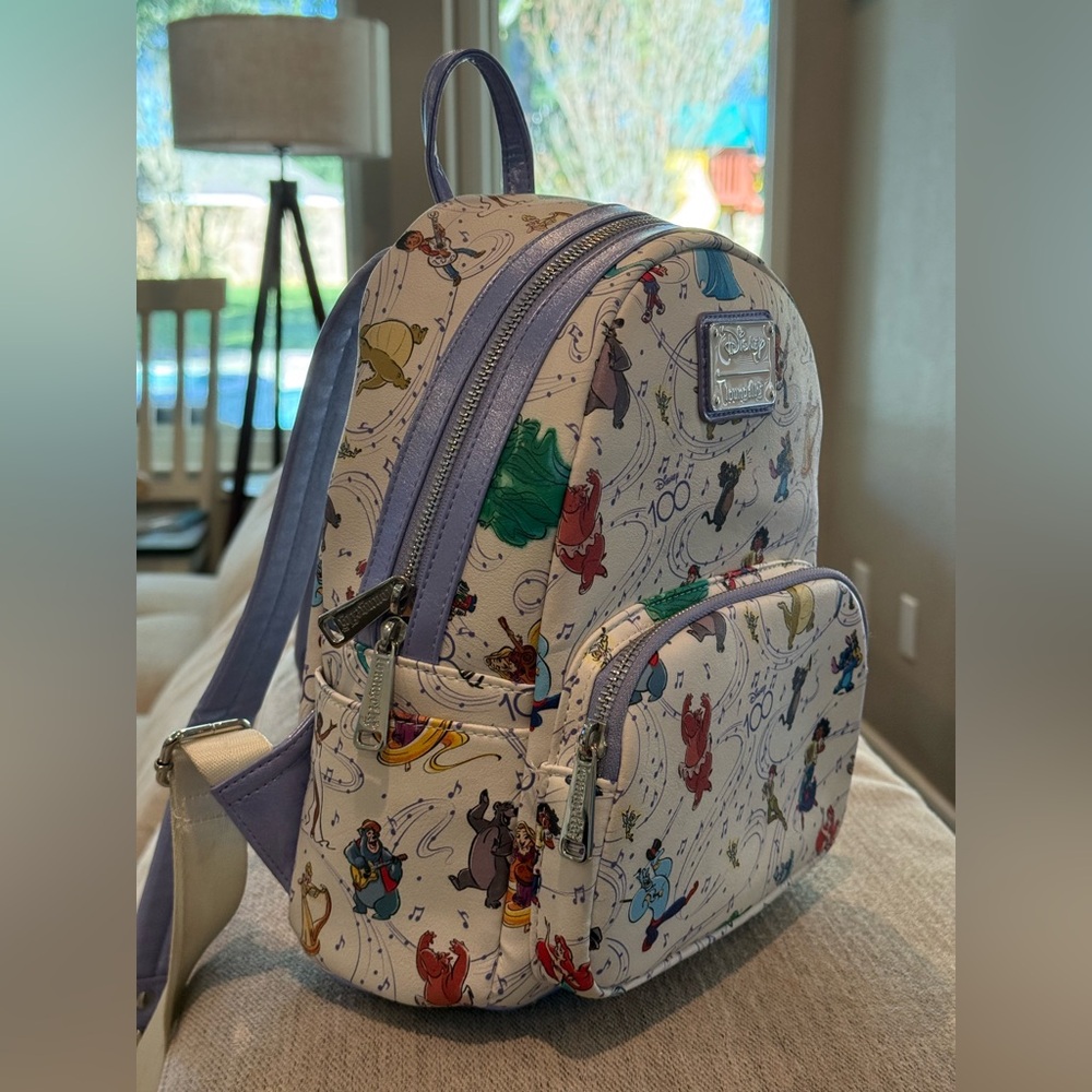 Loungefly Disney 100 Years of Wonder & Music Backpack NWOT - Picture 6 of 17